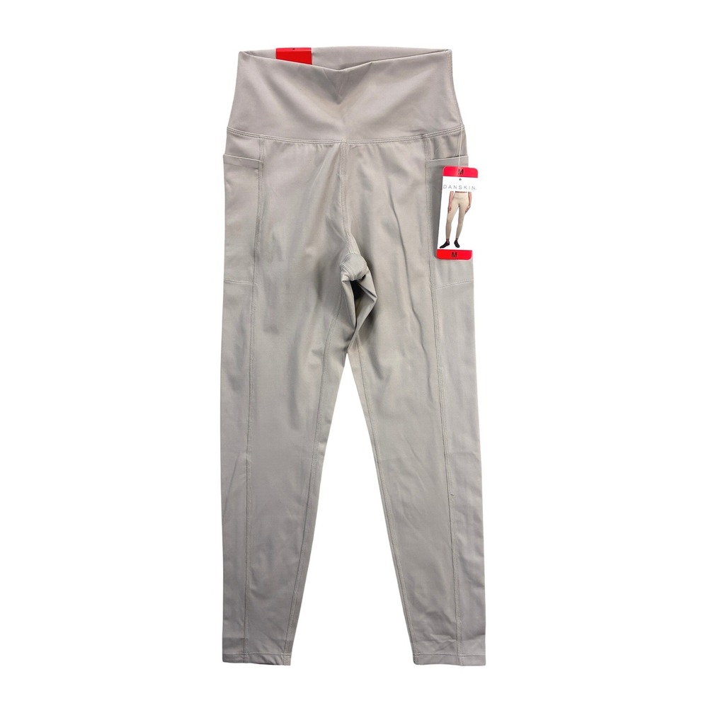Danskin Lightweight Tight High Rise Leggings Womens Size M Satellite Gray Pocket